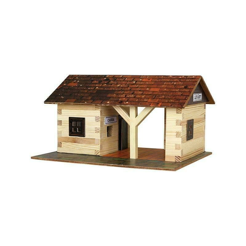 Walachia - set constructie arhitectura gara mica, 115 piese din lemn,