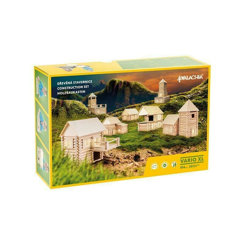 Walachia - set constructie arhitectura vario xl, 184 piese din lemn,