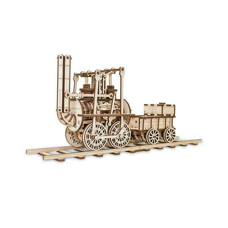 Ewa - puzzle 3d locomotion , puzzle copii , cu mecanism din lemn, piese 325