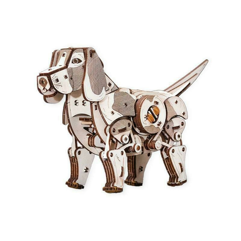 Ewa - puzzle 3d puppy , puzzle copii , cu mecanism din lemn, piese 246