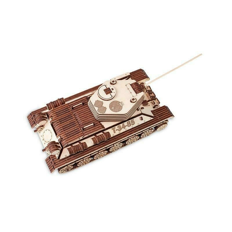 Ewa - puzzle 3d tank t-34 , puzzle copii , cu mecanism din lemn, piese 965