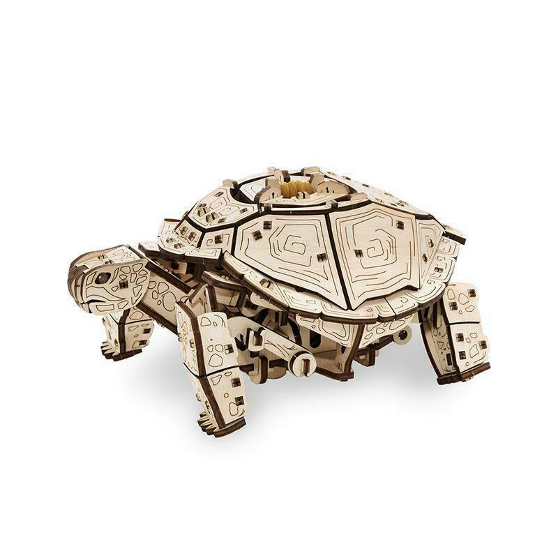 Ewa - puzzle 3d turtle , puzzle copii , cu mecanism din lemn, piese 269