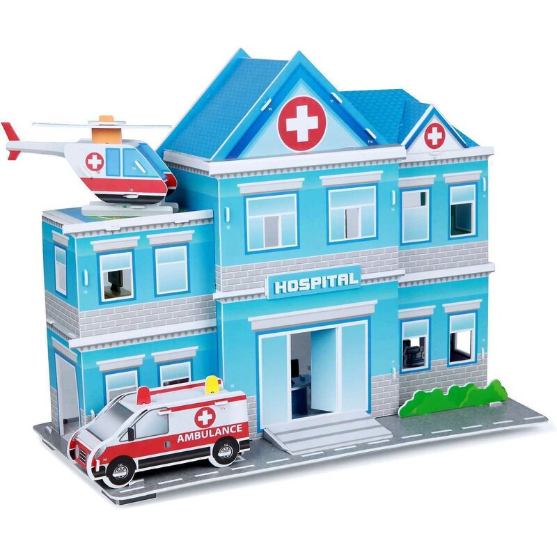 Fiesta crafts - puzzle 3d spital puzzle copii, piese 122