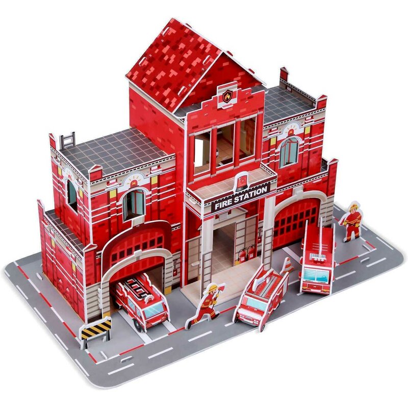Fiesta crafts - puzzle 3d statie de pompieri puzzle copii, piese 72