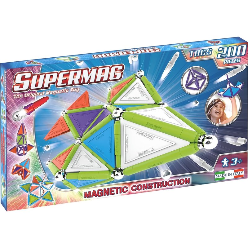 Supermag - set constructie tags trendy, 200 piese