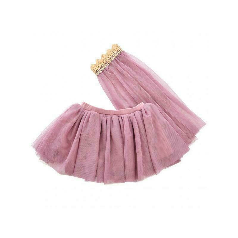 byAstrup - Set Fusta , Cu voal din tul, Cu coronita, Roz