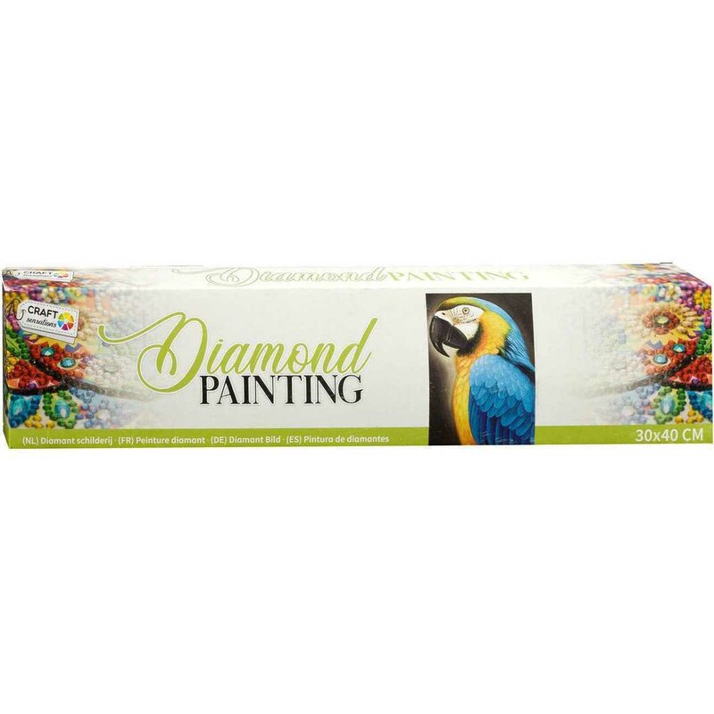 Set creativ cu diamante rotunde Diamond Painting 30x40 cm Papagal Grafix GRCR1044-GE