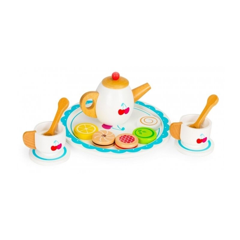 Ecotoys - set cu 14 accesorii pentru ceai din lemn ph01a003
