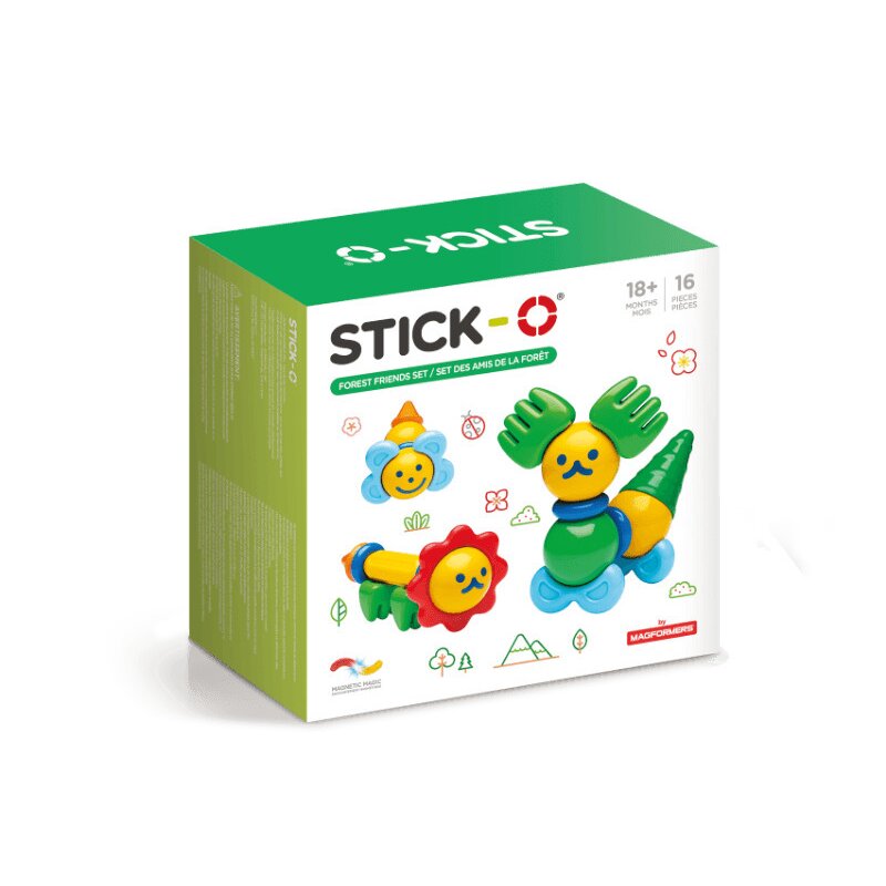 Clicstoys - Set de constructie Magnetic Prieteni din natura , Stick-O