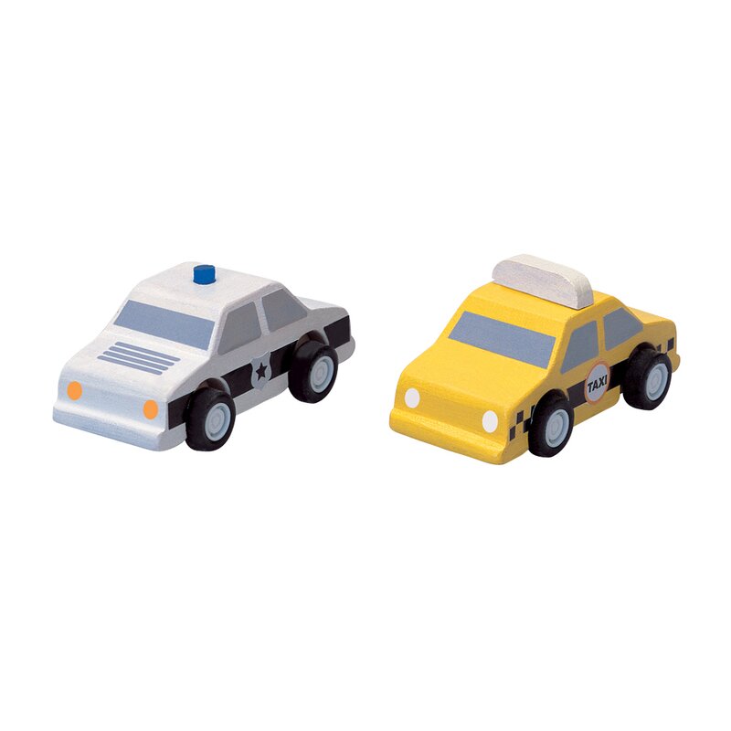Plan toys - Set cu masinuta de politie si taxi