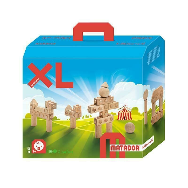 Matador - set cuburi de constructie din lemn architect xl, +1 an,