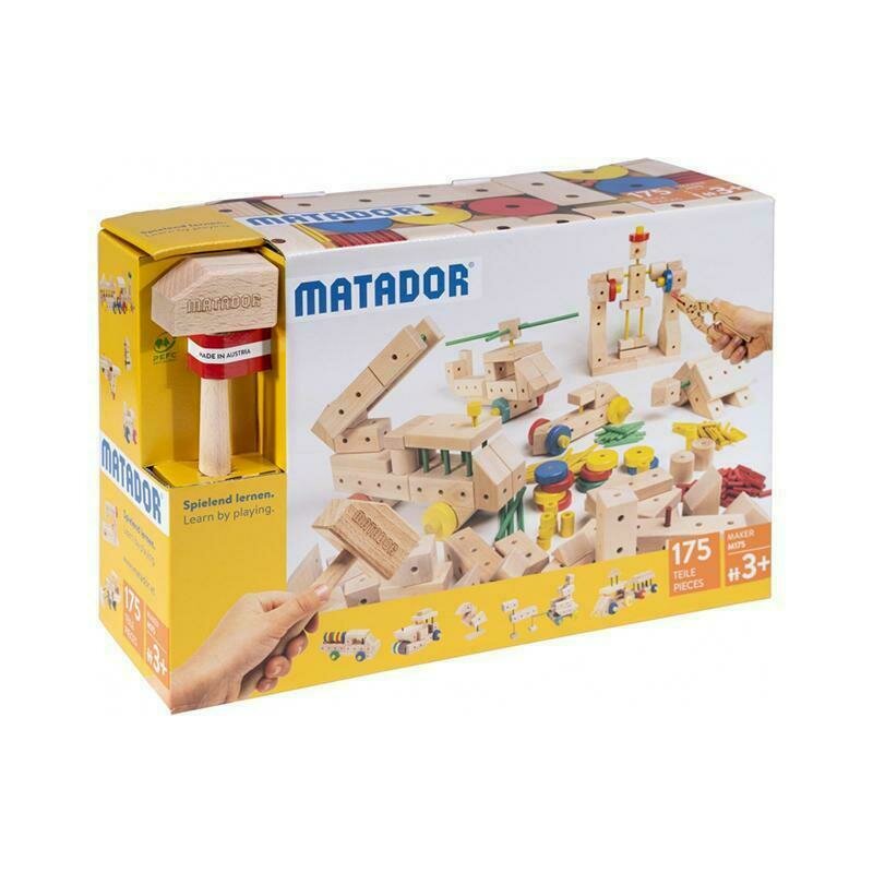 Matador - set de constructie multifunctional , maker , 175 piese din lemn