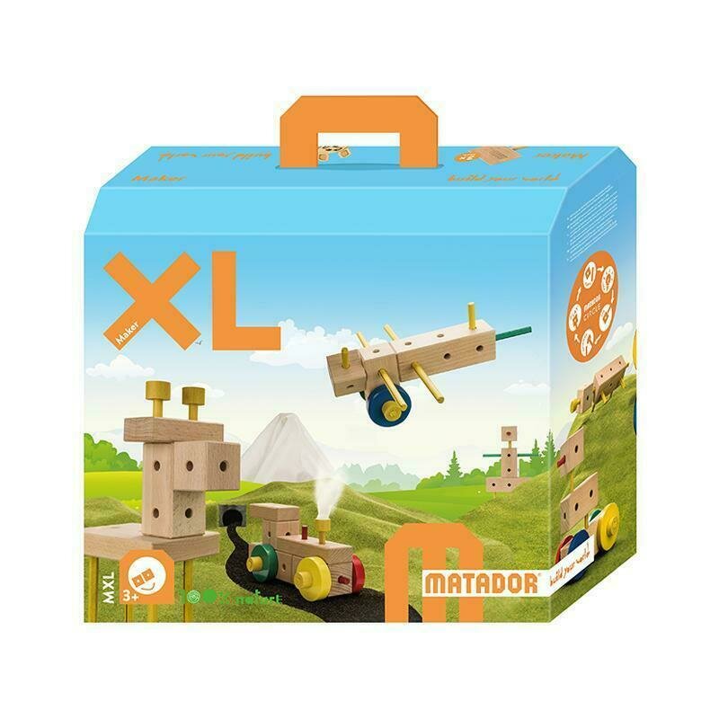 Matador - set cuburi de constructie din lemn maker xl, +3 ani,