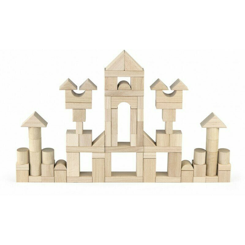 Viga - set de constructie cuburi jumbo , 75 cm, 3.5 cm, natur