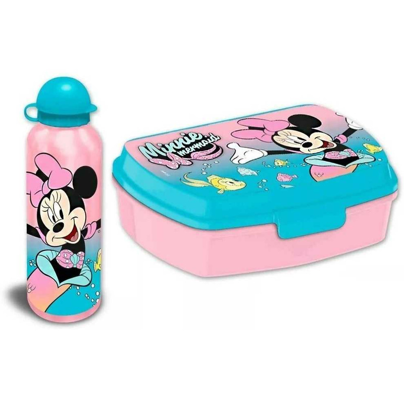 Set cutie sandwich si recipient lichide aluminiu 500ml minnie mermaid suncity ewa30011mn