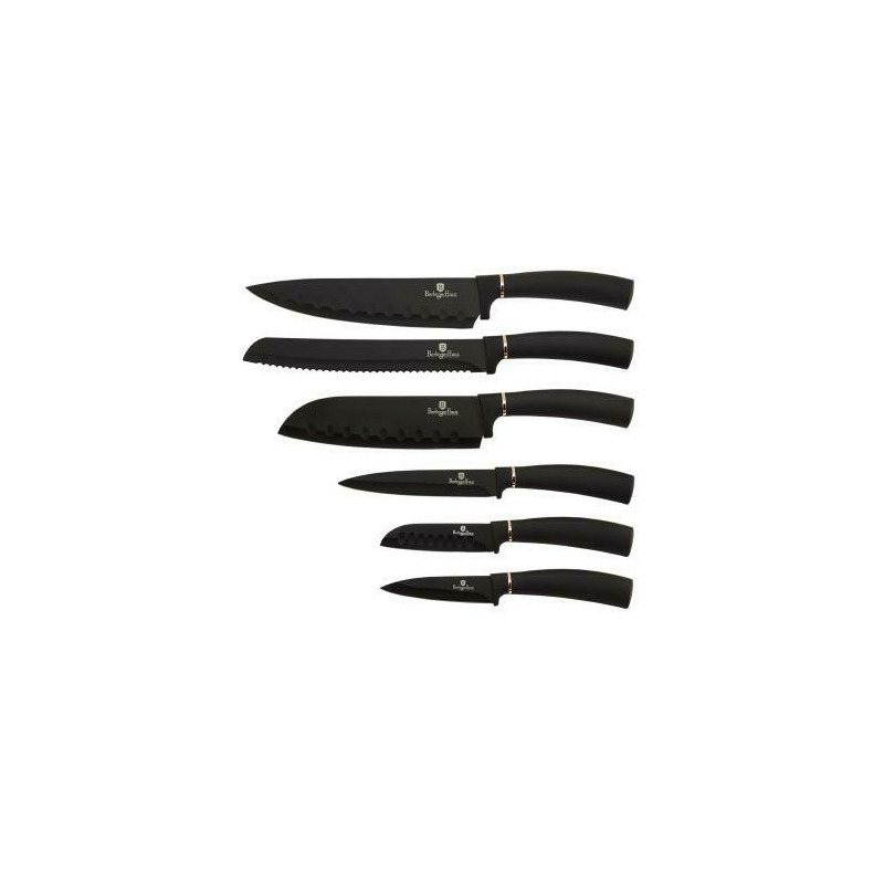 Set cutite otel inoxidabil, 6 piese, black rose collection, berlinger haus, bh 2337