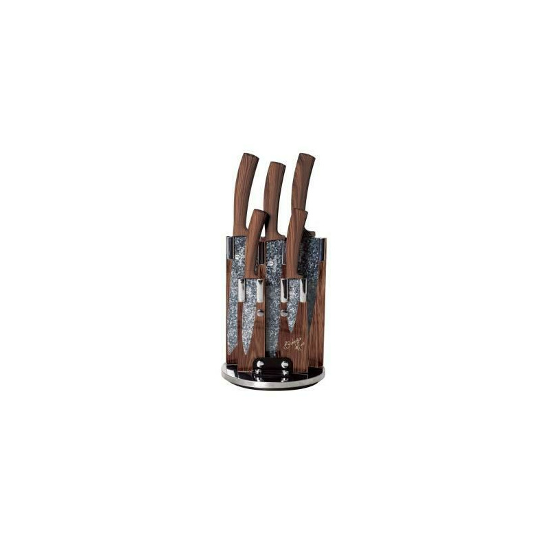 Set cutite otel inoxidabil cu suport, 6 piese, forest line, berlinger haus, bh 2160