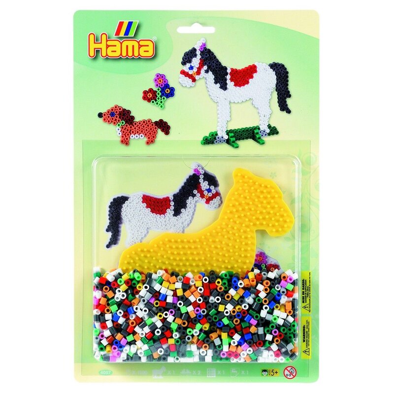 Hama - set margele de calcat calutul cu 1 planseta in basica blister, 1100 buc midi