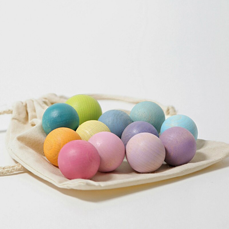 Grimm's spiel und holz design - set de 12 bile colorate, pastel