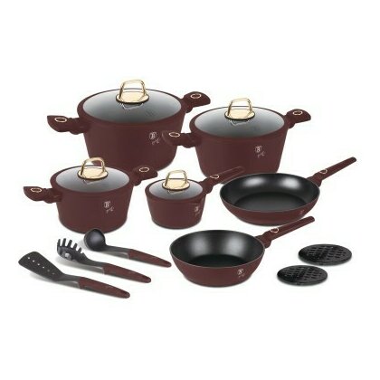 Set de 15 piese oale, cratite si tigai, accesorii BerlingerHaus, Leonardo Collection, BH/8051