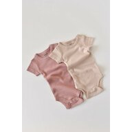 Babycosy - Set de 2 body-uri cu maneca scurta din bumbac organic si modal - Roz/Blush (Marime: 9-12 luni)