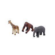 TickiT - Set figurine Animale din Africa 21 cm, 3 buc, Din cauciuc moale ecologic
