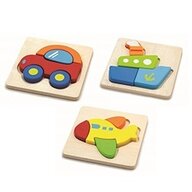 Commotion - Puzzle din lemn Mijloace de Transport 3 in 1 Puzzle Copii, piese12