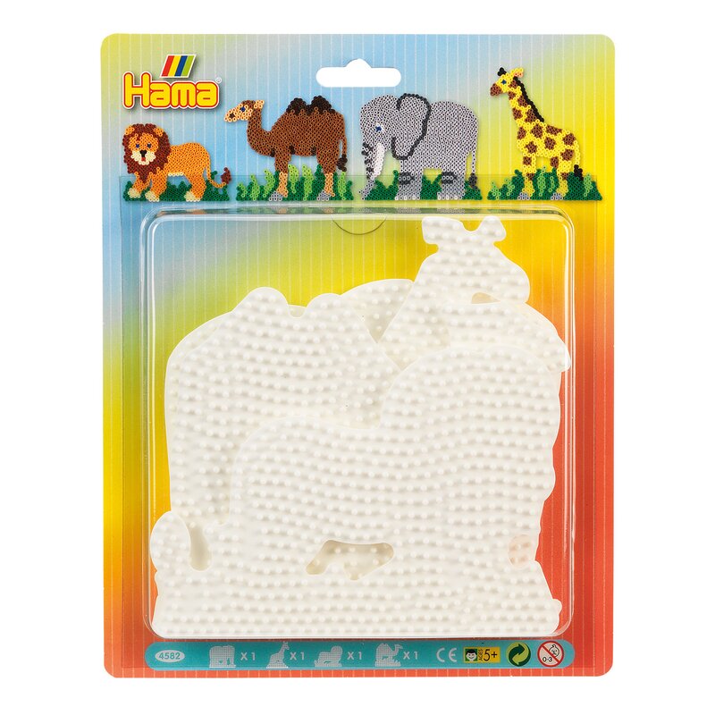 Hama - set de 4 plansete midi mari in blister, animale africane