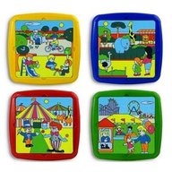 Miniland - Set de 4 puzzle Timpul liber