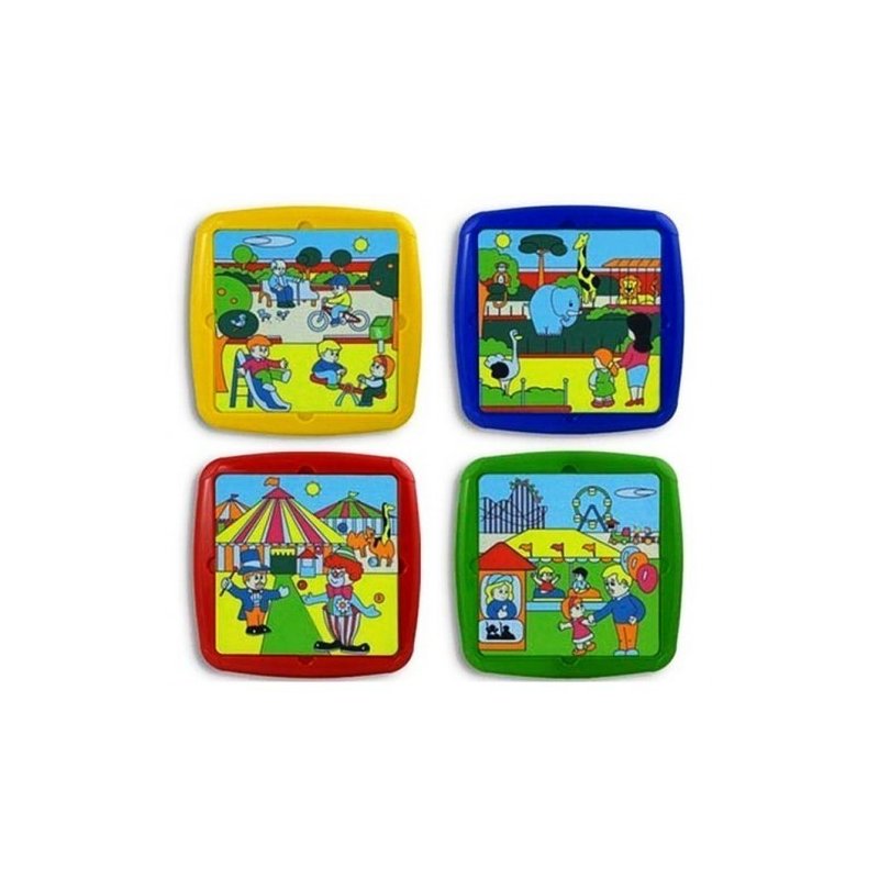 Miniland - Set de 4 puzzle Timpul liber