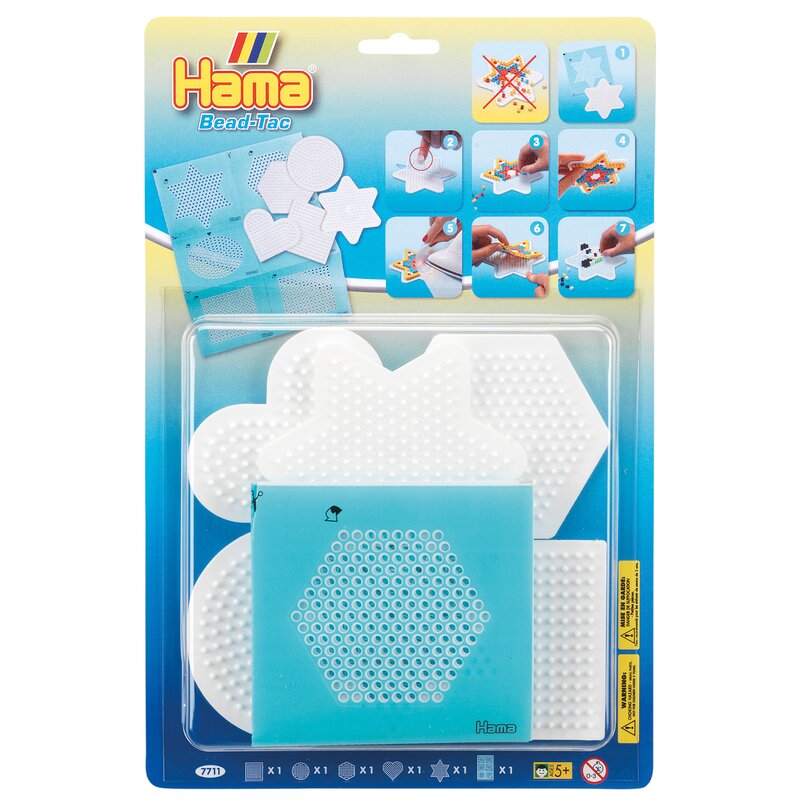 Hama - accesoriu set plansete 5 buc, in blister, cu 1 hartie autoadeziva bead tac midi