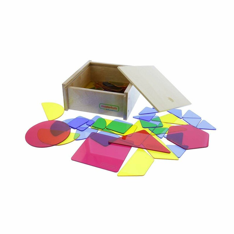 Masterkidz - set de 51 de forme geometrice translucide acrilic colorat, +3 ani,