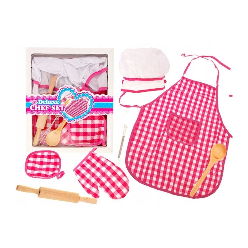 Set de bucatarie Malplay Sort si boneta pentru fete cu accesorii incluse roz