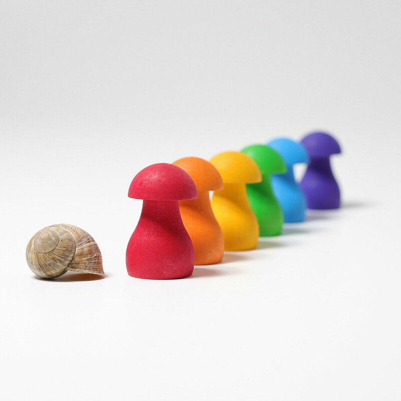Grimm's spiel und holz design - set de ciupercute, curcubeu