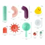 Set de constructie, Jokomisiada, Tobogan de baie, Cu ventuze, Cu accesorii, Potrivit pentru timpul baitei, Contine 44 piese, 3 ani+, Multicolor - 7