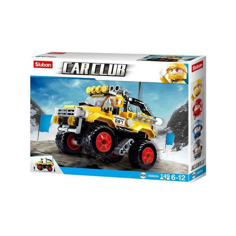 Sluban - set de constructie vehicul macheta masina offroad , 149 piese, galben