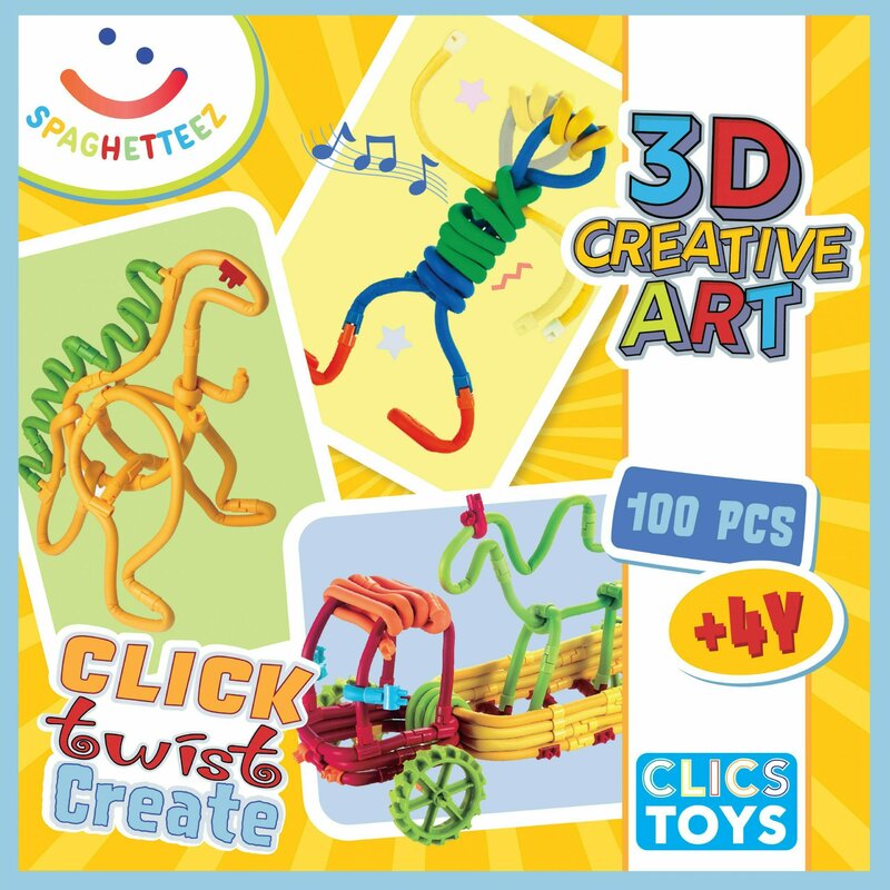 Clicstoys - set de construit cu magnet spaghetteez 100 piese