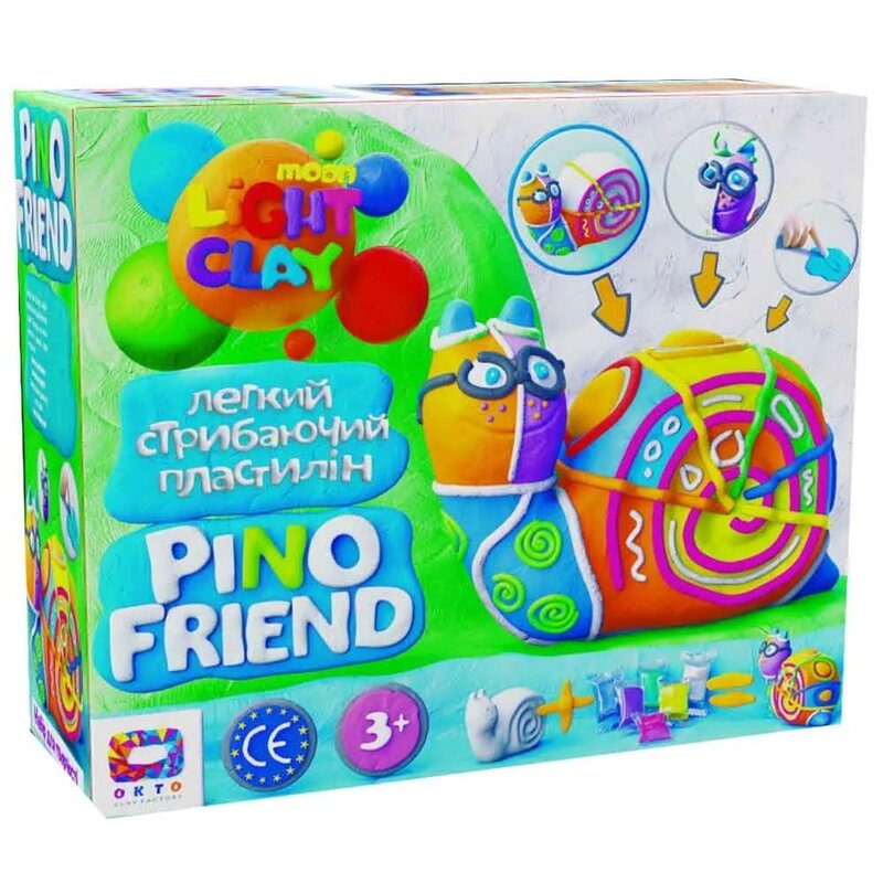 Okto - set de creatie cu argila usoara, moon light clay - pino friend - snail raily