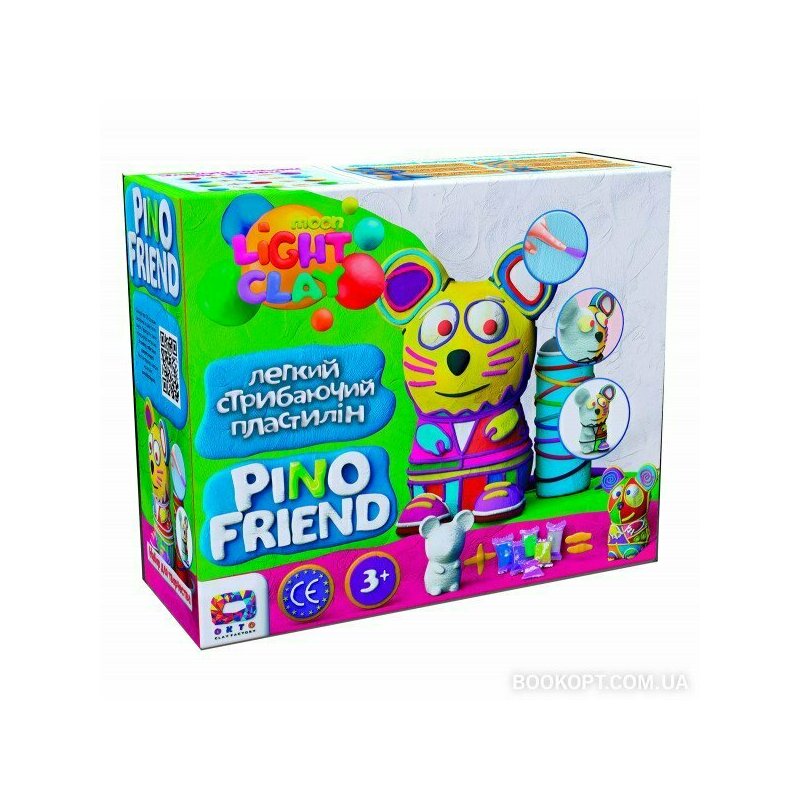 Okto - set de creatie cu argila usoara, moon light clay - pino friend - tommy