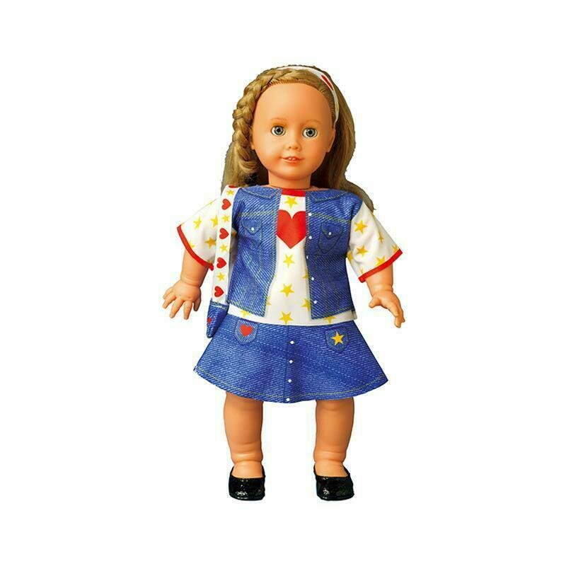 Dress your doll - set de croitorie hainute pentru papusi couture emily heart jeans,