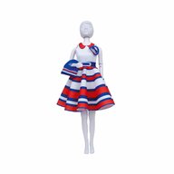 Dress your doll - Set de croitorie hainute pentru papusi Couture Peggy Stripes, 