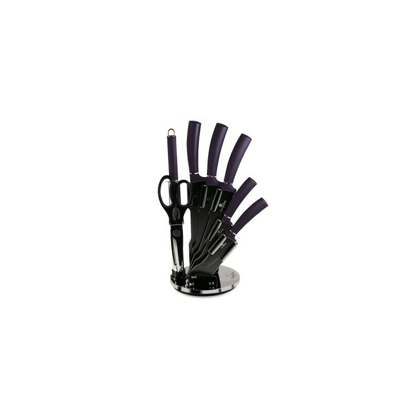 Set de cutite cu suport, Berlinger Haus, BH 2560, 8 bucati, Purple collection