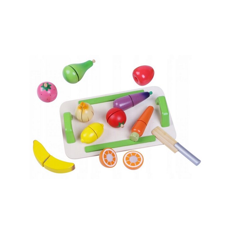 Ecotoys - set de fructe si legume din lemn