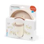 Set de hranire, BabyOno, Farmer, Contine farfurie, bol, canuta, Forme ergonomice, Baze antiderapanate, Polipropilena+ TPE, Fara BPA, 12 luni+, Bej - 2