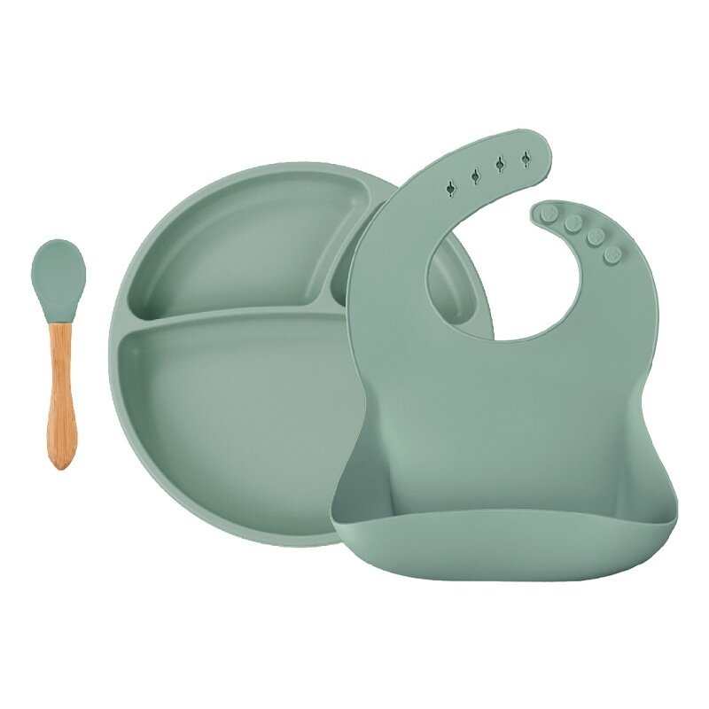 Minikoioi - set de hranire bwl ii , 100% premium silicone – river green