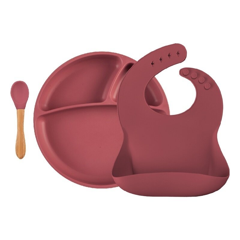 Minikoioi - set de hranire bwl ii , 100% premium silicone – velvet rose