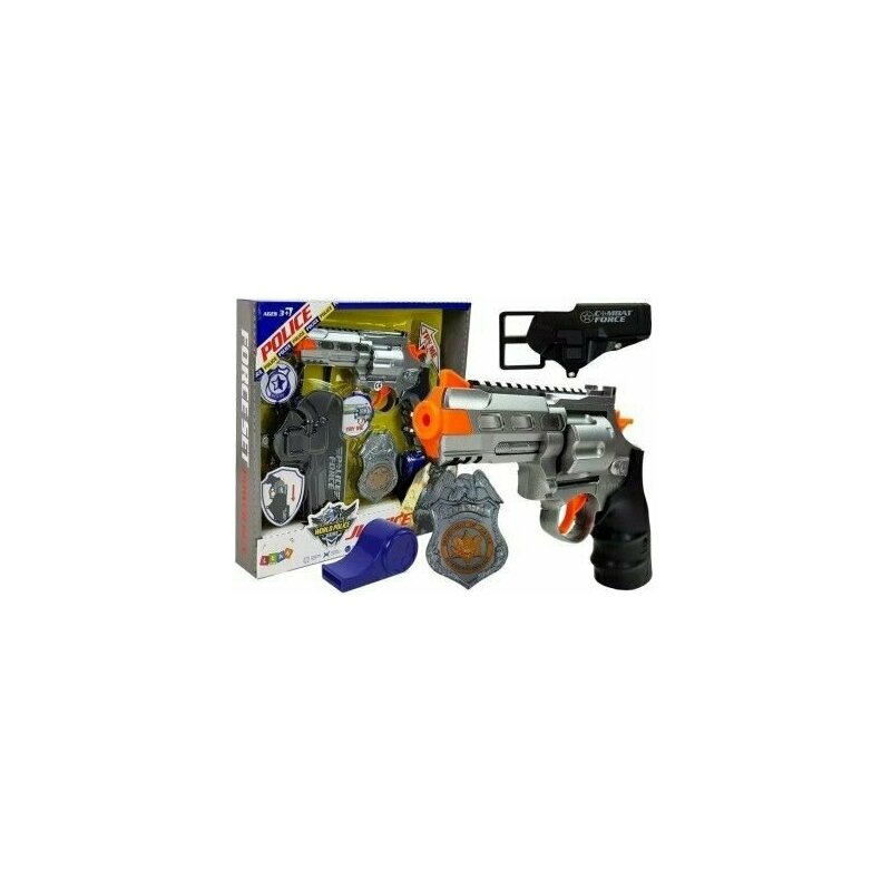 Leantoys - Set de joaca pentru copii, pistol cu toc, insigna si fluier de armata, , 7868