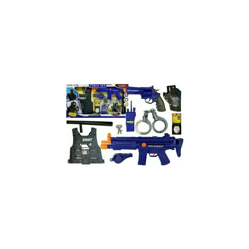 Set de joaca pentru copii, pusca, pistol si accesorii politie, Swat, LeanToys, 4872