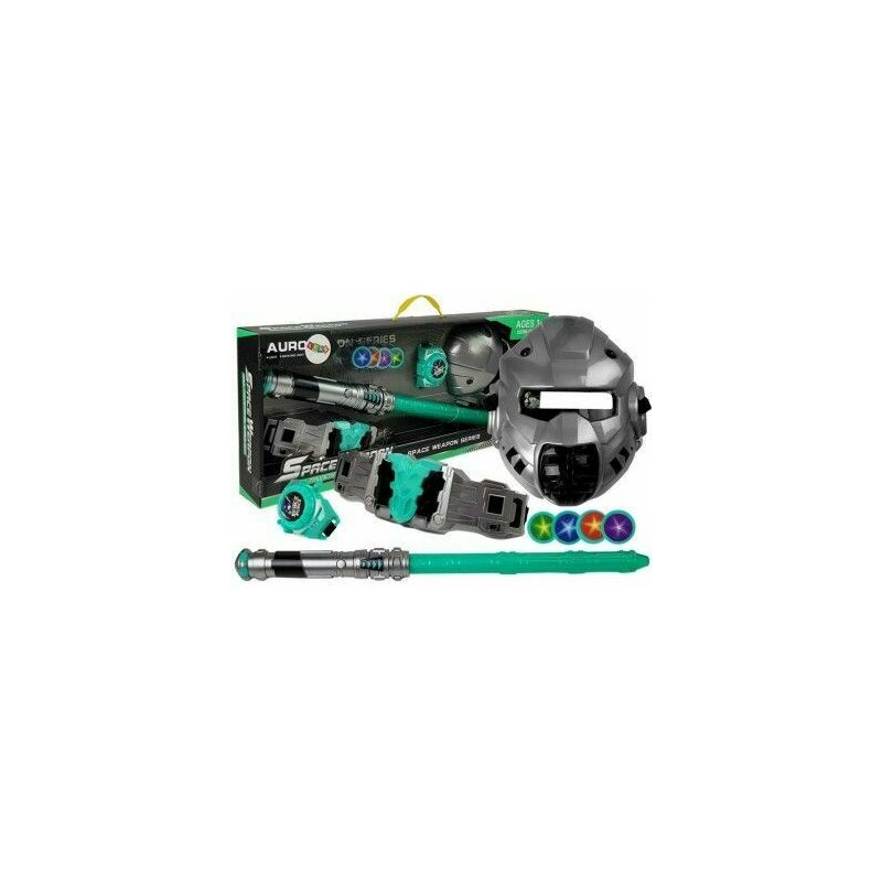 Leantoys - set de joaca sf pentru copii, sabie laser, lansator discuri si masca sf, 7850