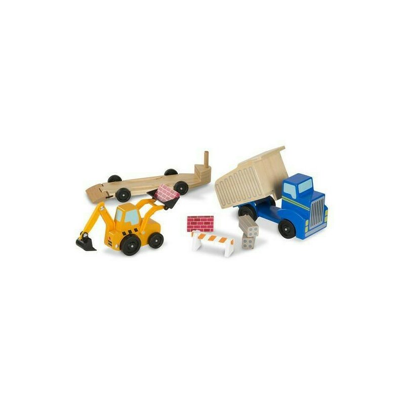 Melissa & doug - set de joaca utilaje de constructii din lemn